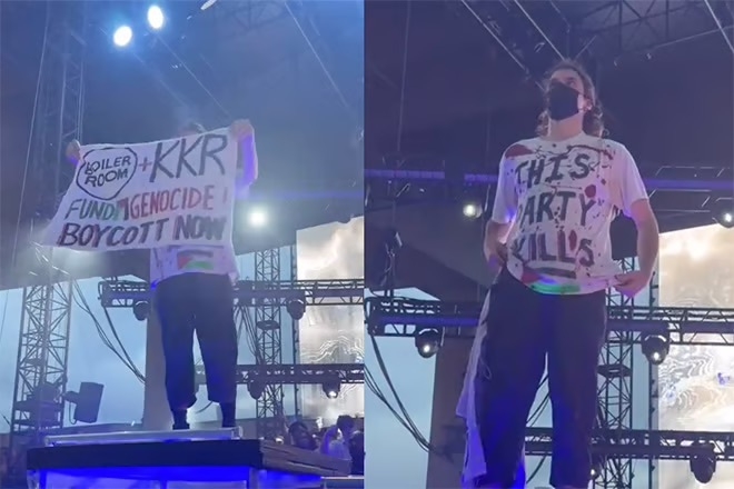 Activist interrupts Boiler Room's NYC event in protest of KKR ownership
