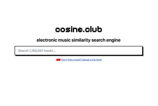 New music search engine cosine.club suggests tracks based on similarity