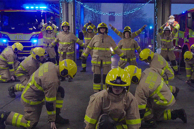 Dublin fire brigade dance to Daft Punk's 'One More Time' for charity