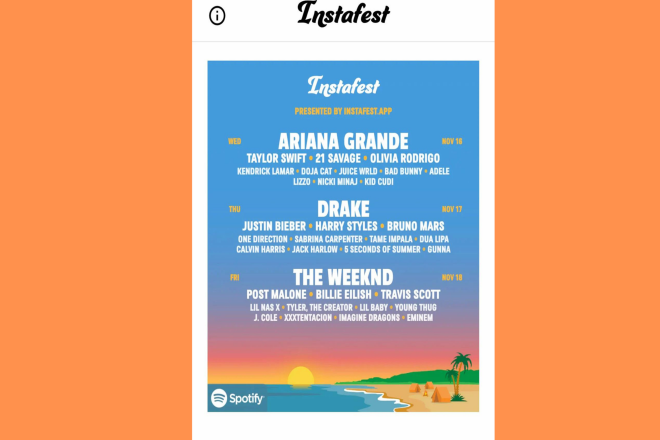 Tự tạo nên line-up lễ hội của riêng mình trên Spotify với ứng dụng Instafest