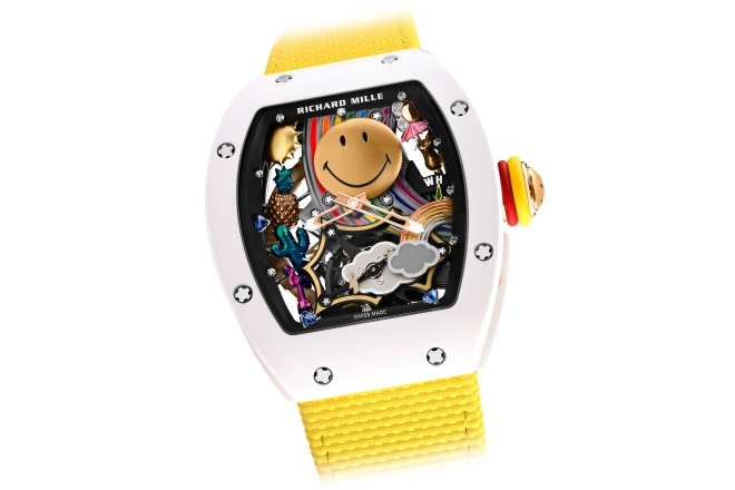 The acid house smiley gets a golden makeover for Richard Mille’s new watch