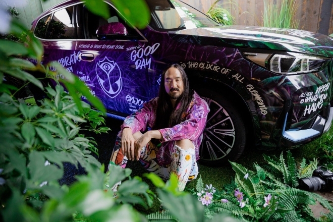 Steve Aoki showcases his chromatic collab with BMW at Tomorrowland
