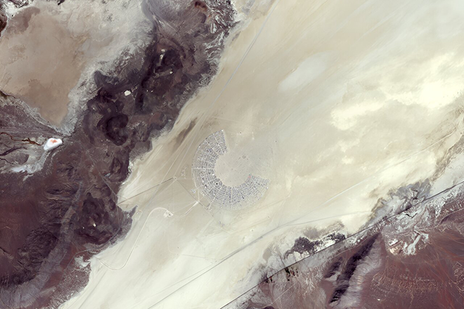 Satellite photograph shows Burning Man from space