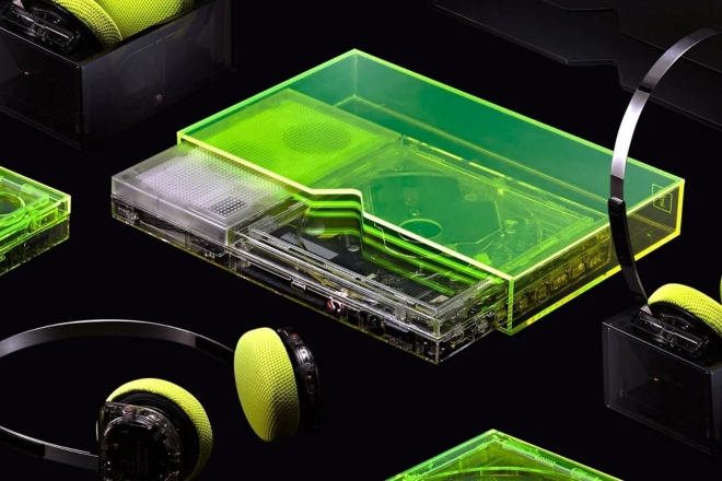 km5 unveils Neon Collection with transparent Bluetooth CD players