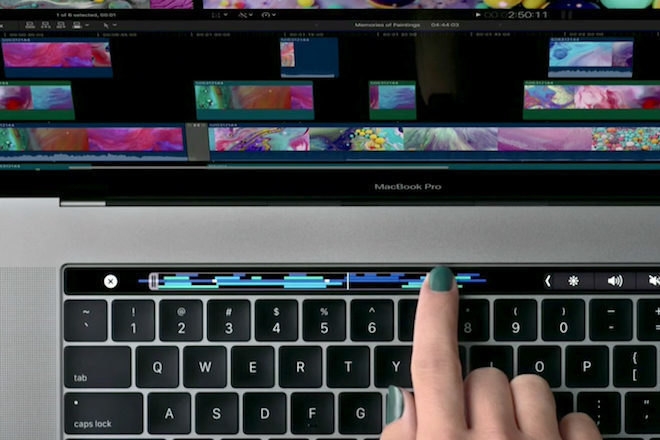 The MacBook Touch Bar turns into a piano and drum set with the new Logic Pro X update